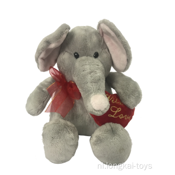 Pluche Olifant Happy Valentine